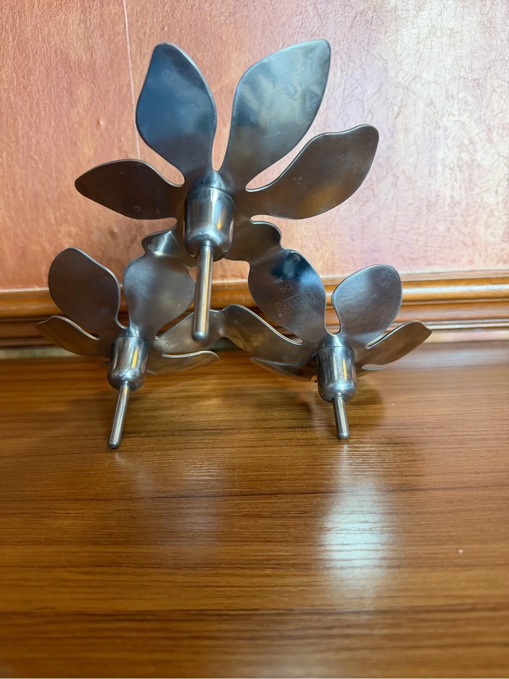 IKEA Stockholm Monika Mulder Three Flower Candle Holder Stainless